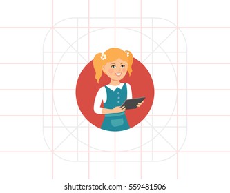 Girl with tablet computer