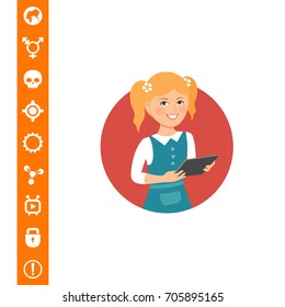 Girl with tablet computer