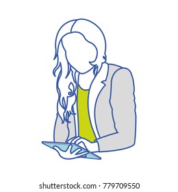 Girl with tablet design
