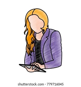 Girl with tablet design