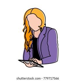 Girl with tablet design