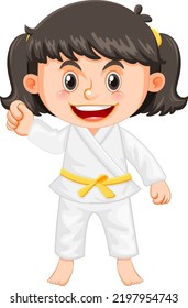 A Girl In Taekwondo Uniform Illustration