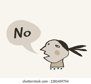 A girl with the tail hair says No to someone.