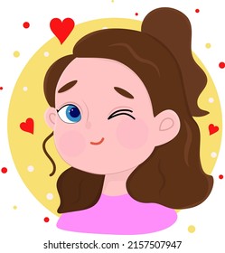 The girl with the tail winking.