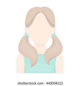 Girl with tails icon cartoon. 