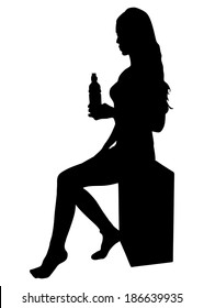 girl takes a break, vector