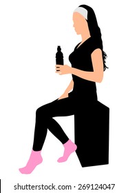 girl takes a break, vector
