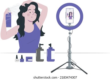 a girl taking live session on beauty tips 