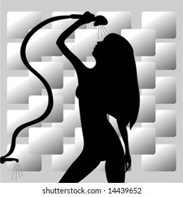 The girl taking a shower