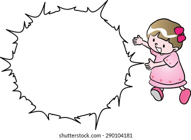 girl talk with speech bubble