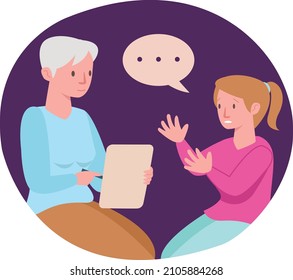 Una chica habla de un problema que enfrenta en la escuela con un psicólogo