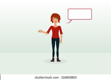 Girl Talking and Pointing