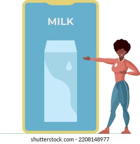girl talks about milk through the phone
