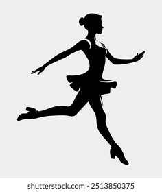 girl tap dancer silhouette vector art elements 