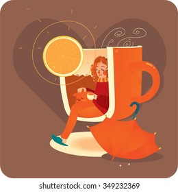 Girl with tea
