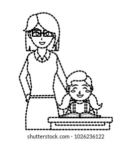 Girl teacher and book design