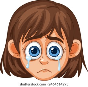 A girl with tears and sad expression