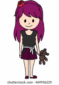 Girl with teddy bear