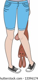 girl and teddy hare