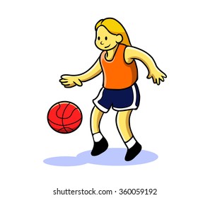 Girl Teen Playing Basketball