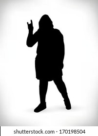 girl teen rocker silhouette