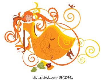 Girl - Teen in a yellow dress