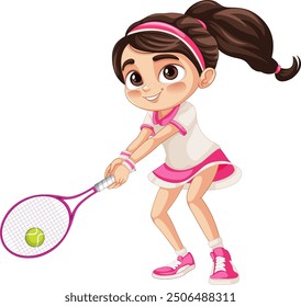 Girl in tennis outfit with racket