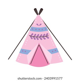 girl tent design vector isolated