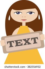 Girl with text
