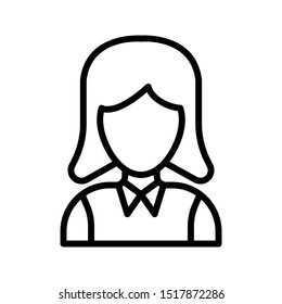 girl thin line vector icon