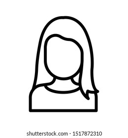 girl thin line vector icon