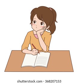 girl think