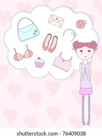 girl thinking about cute girly things