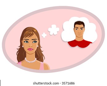 Girl thinking of her boyfriend