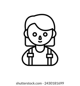 Girl Thinking icon in vector. Logotype
