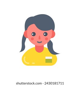 Girl Thinking icon in vector. Logotype
