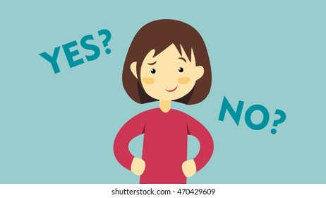 Girl is thinking taking decision solving problem