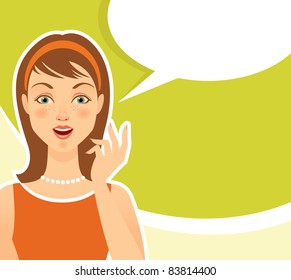 Girl thinking vector illustration