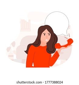 the girl is threatened by phone on white background vector illustration cartoon flat design modern style 