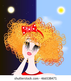 girl and times of day