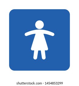 Girl toilet icon isolated on white background. WC sign symbol modern simple vector icon for website design, mobile app, ui. Vector Illustration