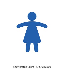 Girl toilet icon isolated on white background. WC sign symbol modern simple vector icon for website design, mobile app, ui. Vector Illustration