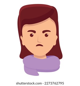 Girl tonsillitis icon cartoon vector. Bacterial infection. Mouth throat