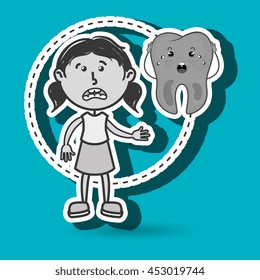girl with tooth isolated icon design, vector illustration  graphic 