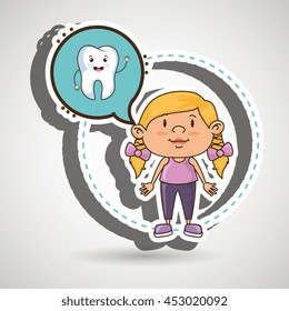 girl with tooth isolated icon design, vector illustration  graphic 