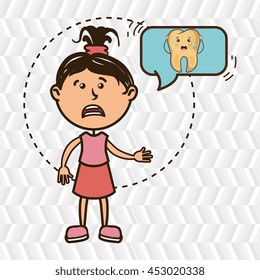 girl with tooth isolated icon design, vector illustration  graphic 