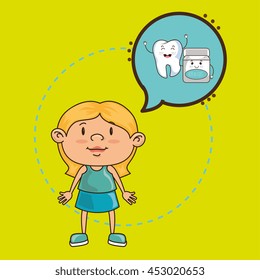 girl with tooth isolated icon design, vector illustration  graphic 