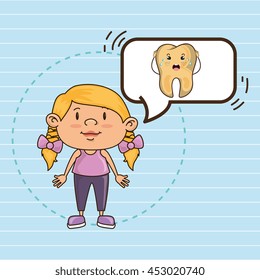 girl with tooth isolated icon design, vector illustration  graphic 