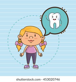 girl with tooth isolated icon design, vector illustration  graphic 