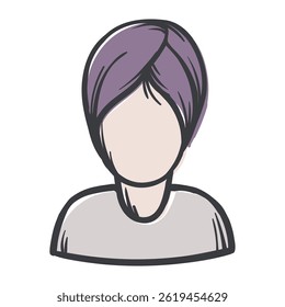 A girl with a towel on her head. Spa treatments. Vector illustration for sticker, icon, print. Simple Hand Drawn Image Isolated on White Background 